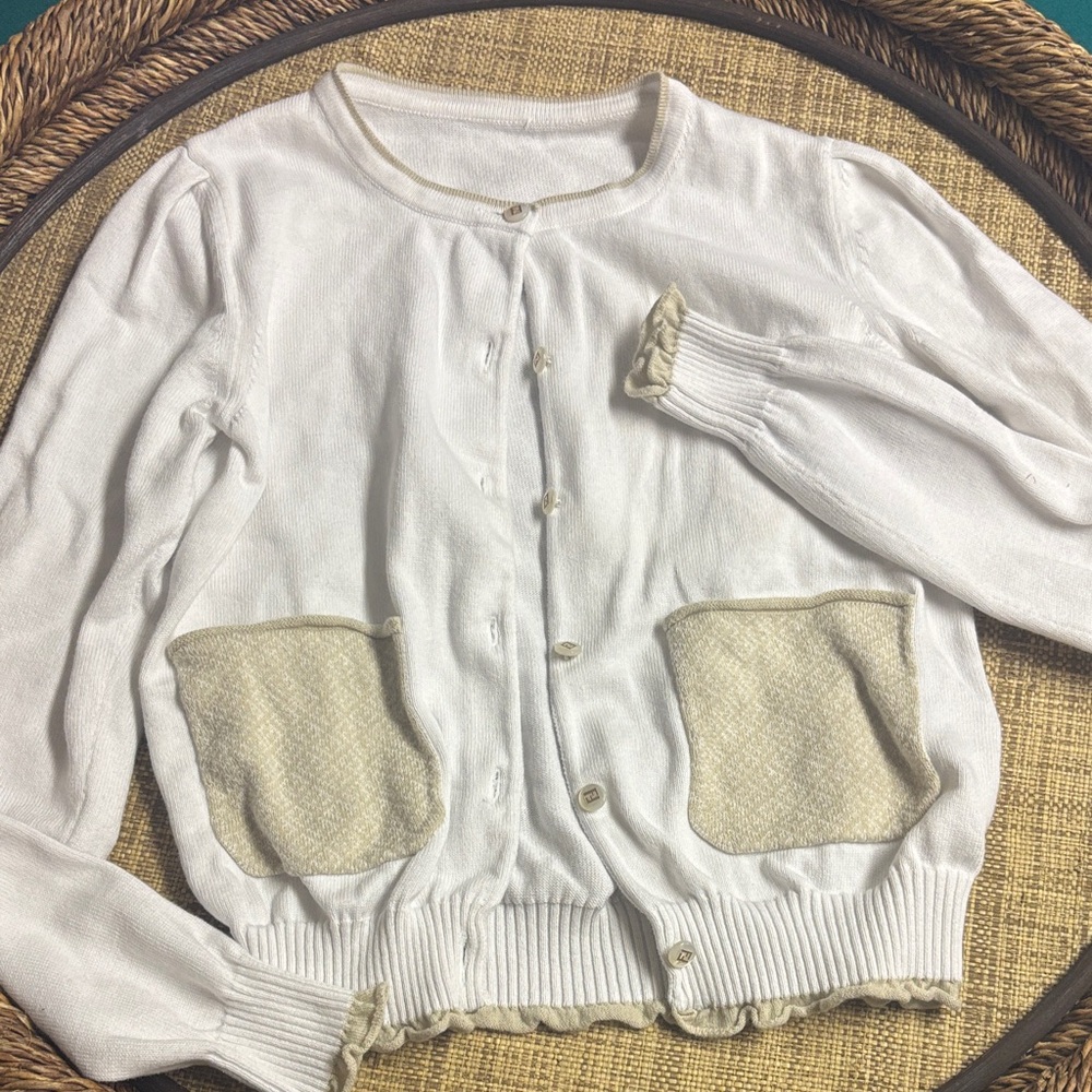 Girls Fendi FF monogram sweater w logo buttons size 10 year